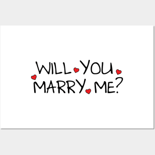 Will You Marry Me? -  Bright Color Shirt Proposal Posters and Art